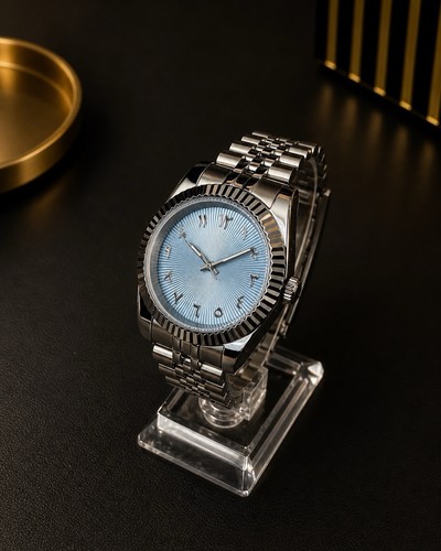 Ice blue automatic watch - blue,